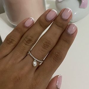 Kendra Scott Beaded Freshwater Pearl Dangle Ring size 9 Sterling silver BNWOT